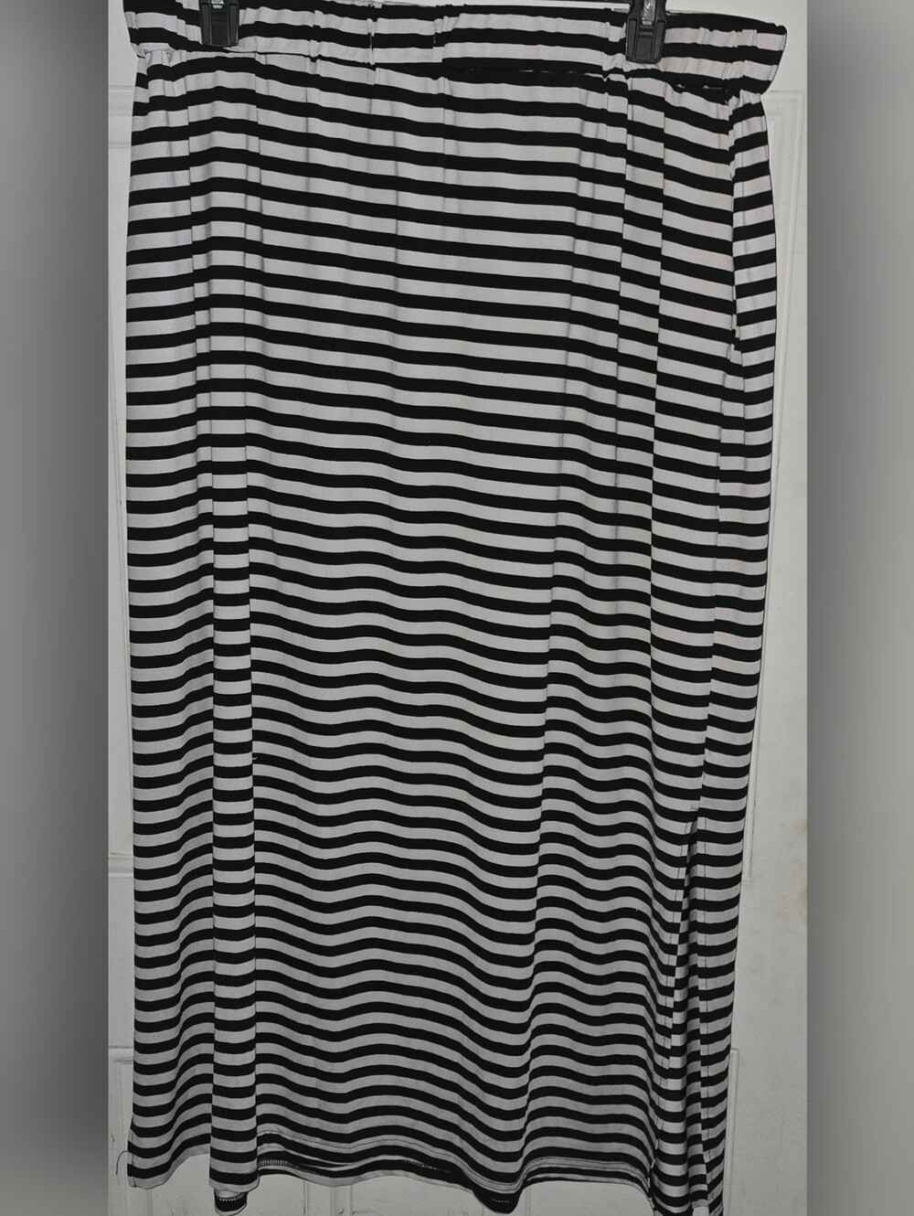 SHEIN Black and White Horizontal Stripe Maxi Skirt